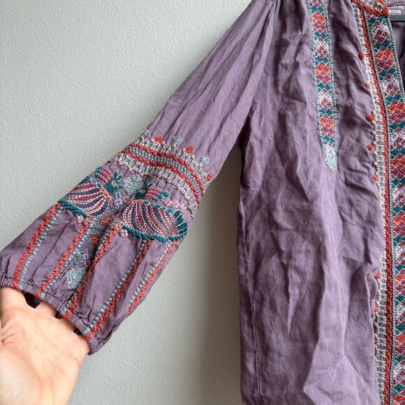 Johnny Was Claudine Paris Effortless Blouse In Ame Embroidered Size XS? Small? - Picture 3 of 7